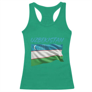 Vintage Uzbekistan Flag Racerback Tank Top Proud Uzbek Roots Gift