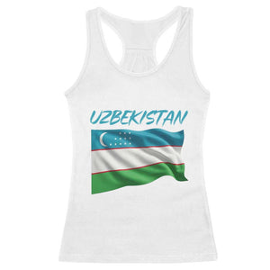 Vintage Uzbekistan Flag Racerback Tank Top Proud Uzbek Roots Gift