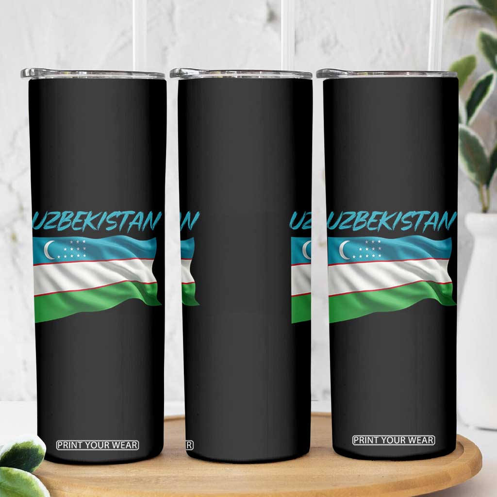 Vintage Uzbekistan Flag Skinny Tumbler Proud Uzbek Roots Gift