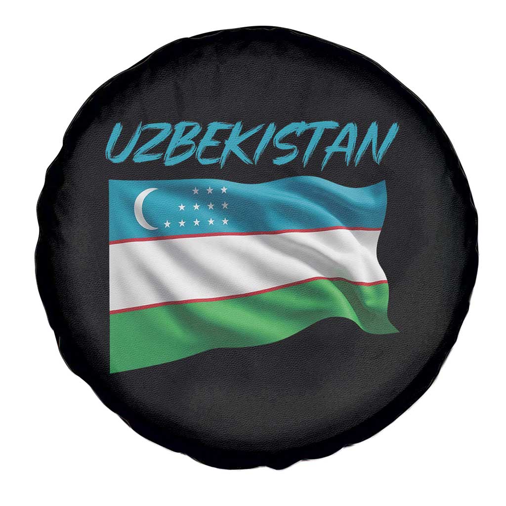 Vintage Uzbekistan Flag Spare Tire Cover Proud Uzbek Roots Gift