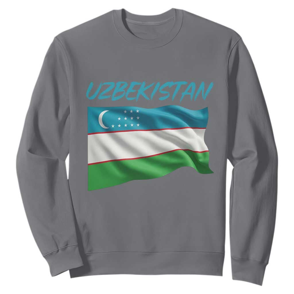 Vintage Uzbekistan Flag Sweatshirt Proud Uzbek Roots Gift