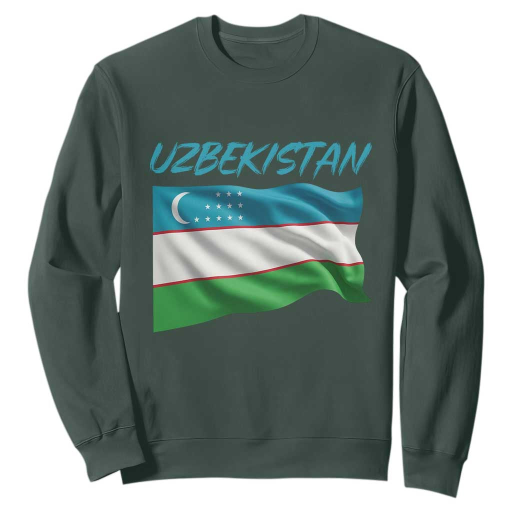 Vintage Uzbekistan Flag Sweatshirt Proud Uzbek Roots Gift