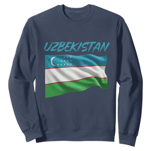 Vintage Uzbekistan Flag Sweatshirt Proud Uzbek Roots Gift