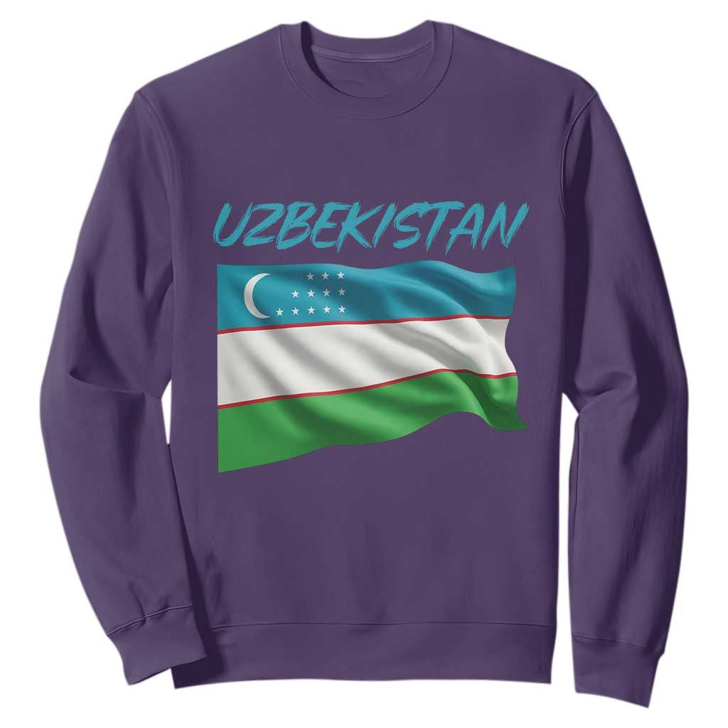 Vintage Uzbekistan Flag Sweatshirt Proud Uzbek Roots Gift