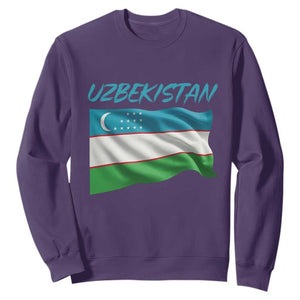 Vintage Uzbekistan Flag Sweatshirt Proud Uzbek Roots Gift