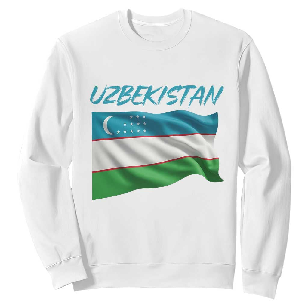 Vintage Uzbekistan Flag Sweatshirt Proud Uzbek Roots Gift