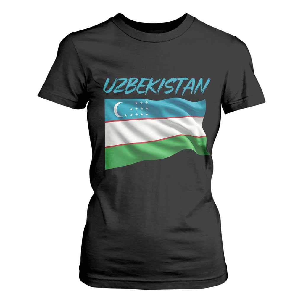 Vintage Uzbekistan Flag T Shirt For Women Proud Uzbek Roots Gift
