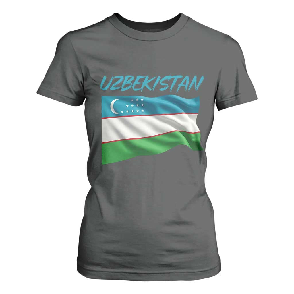 Vintage Uzbekistan Flag T Shirt For Women Proud Uzbek Roots Gift