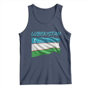 Vintage Uzbekistan Flag Tank Top Proud Uzbek Roots Gift