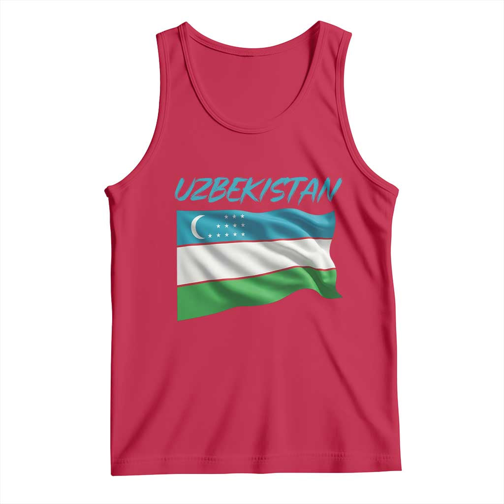 Vintage Uzbekistan Flag Tank Top Proud Uzbek Roots Gift