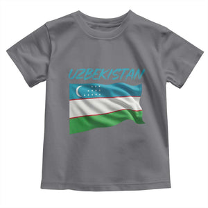 Vintage Uzbekistan Flag Toddler T Shirt Proud Uzbek Roots Gift
