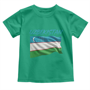 Vintage Uzbekistan Flag Toddler T Shirt Proud Uzbek Roots Gift