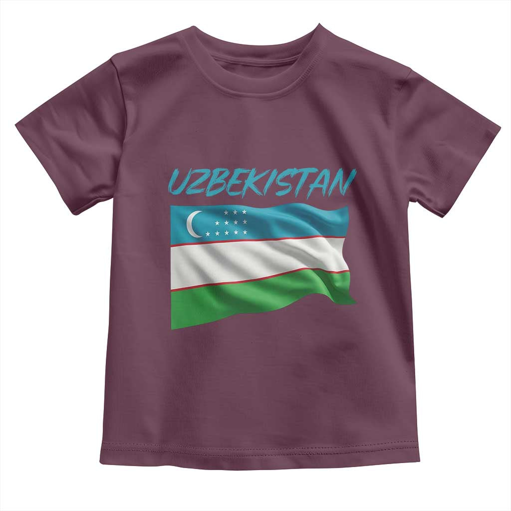 Vintage Uzbekistan Flag Toddler T Shirt Proud Uzbek Roots Gift