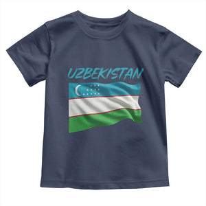 Vintage Uzbekistan Flag Toddler T Shirt Proud Uzbek Roots Gift