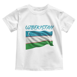 Vintage Uzbekistan Flag Toddler T Shirt Proud Uzbek Roots Gift