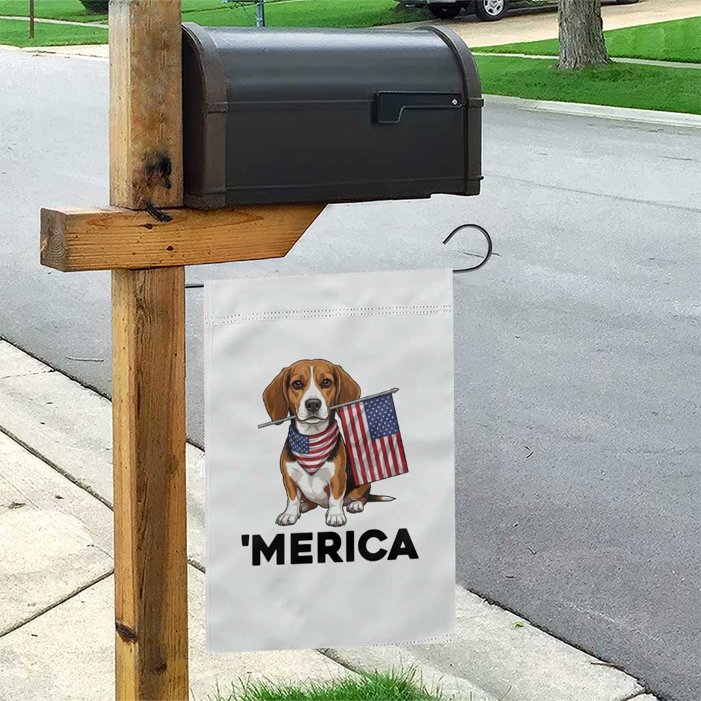 Patriotic Beagle Lover 4th Of July Dog Garden Flag Merica Pride