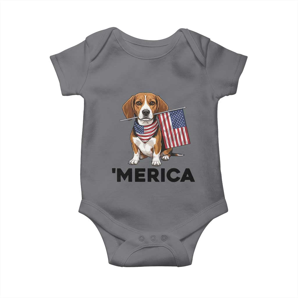 Patriotic Beagle Lover 4th Of July Dog Baby Onesie Merica Pride