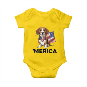 Patriotic Beagle Lover 4th Of July Dog Baby Onesie Merica Pride