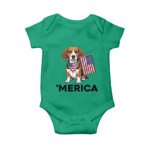 Patriotic Beagle Lover 4th Of July Dog Baby Onesie Merica Pride