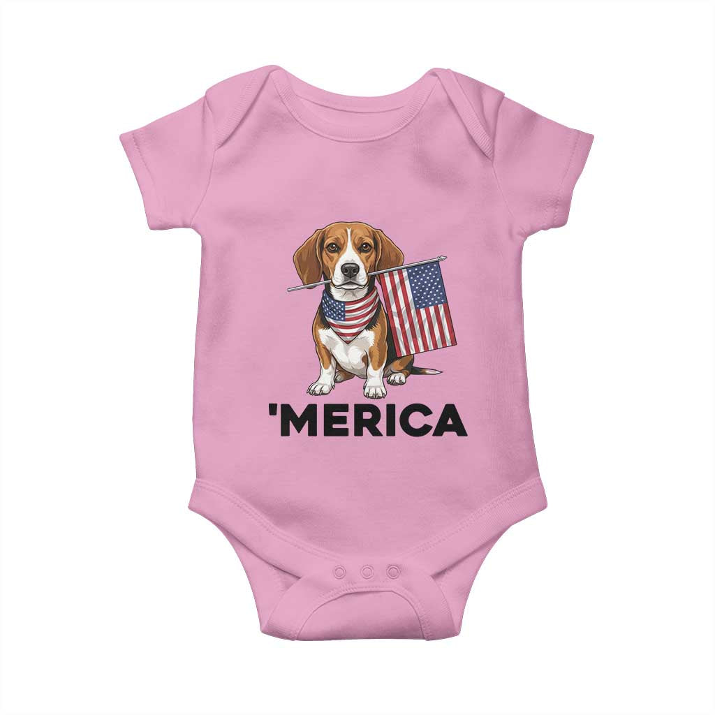 Patriotic Beagle Lover 4th Of July Dog Baby Onesie Merica Pride