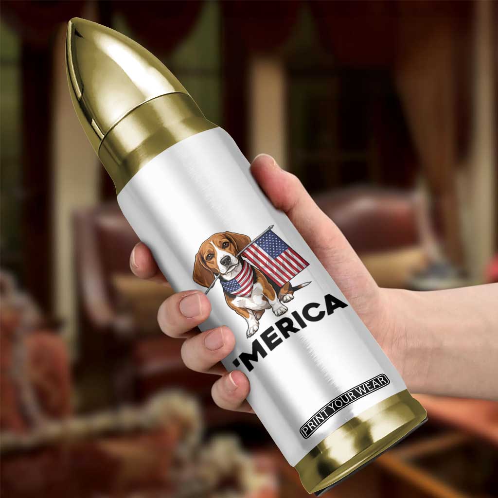 Patriotic Beagle Lover 4th Of July Dog Bullet Tumbler Merica Pride
