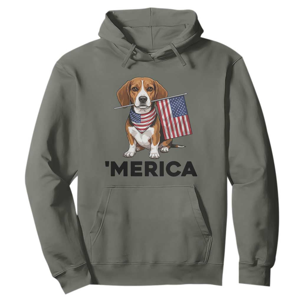 Patriotic Beagle Lover 4th Of July Dog Hoodie Merica Pride