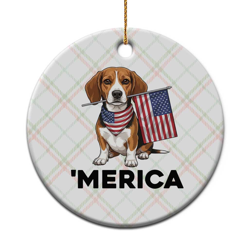 Patriotic Beagle Lover 4th Of July Dog Ceramic Ornament Merica Pride TS12 1pc Christmas Plaid Print Your Wear