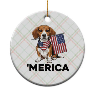 Patriotic Beagle Lover 4th Of July Dog Ceramic Ornament Merica Pride TS12 1pc Christmas Plaid Print Your Wear