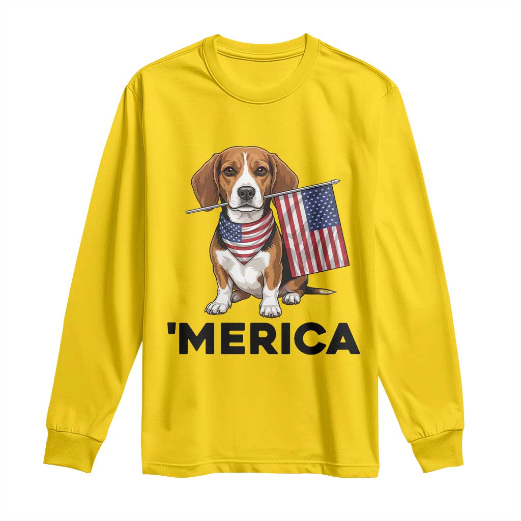Patriotic Beagle Lover 4th Of July Dog Long Sleeve Shirt Merica Pride TS12 Daisy Print Your Wear