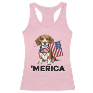 Patriotic Beagle Lover 4th Of July Dog Racerback Tank Top Merica Pride