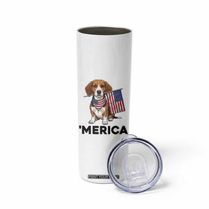 Patriotic Beagle Lover 4th Of July Dog Skinny Tumbler Merica Pride