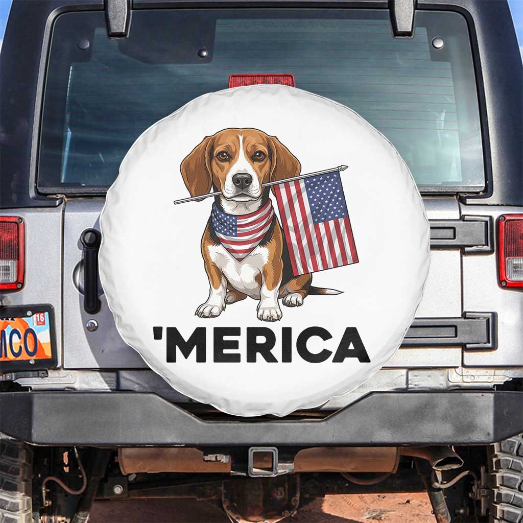 Patriotic Beagle Lover 4th Of July Dog Spare Tire Cover Merica Pride