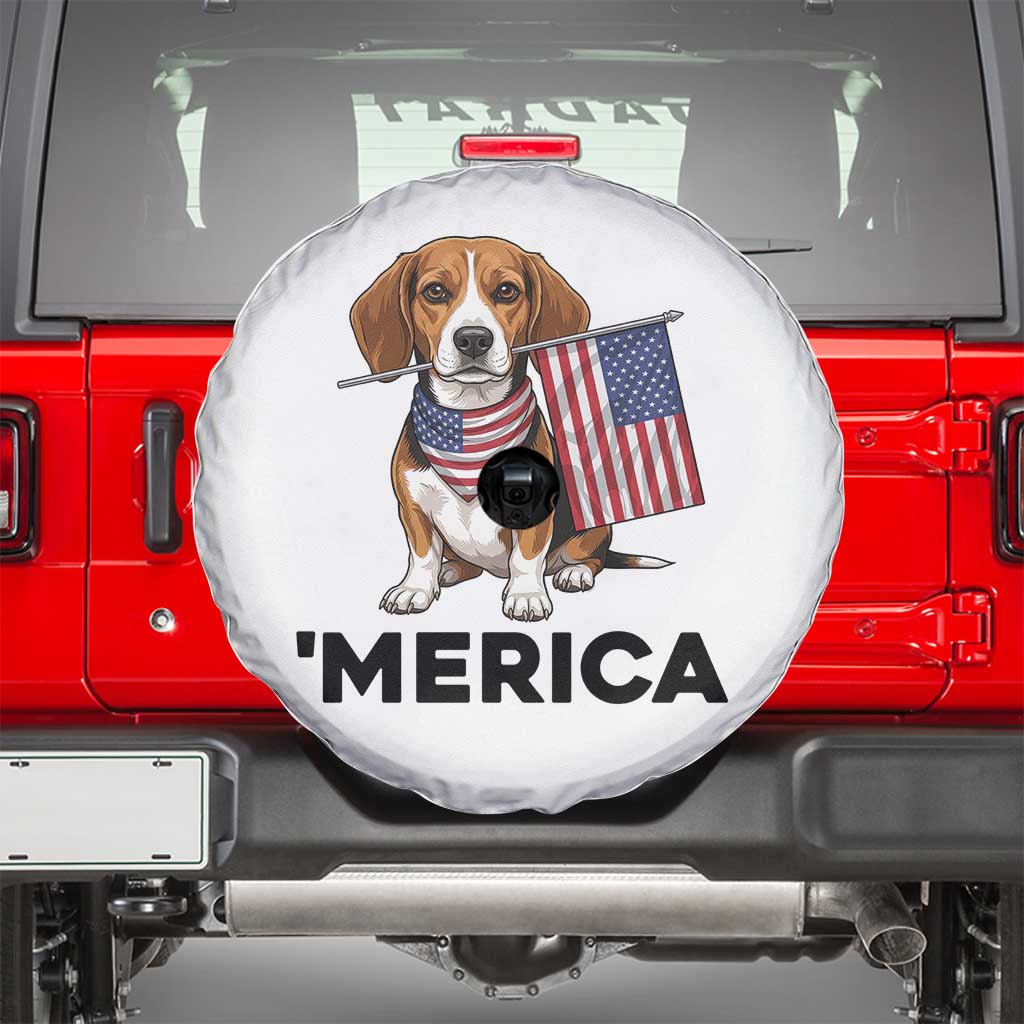Patriotic Beagle Lover 4th Of July Dog Spare Tire Cover Merica Pride