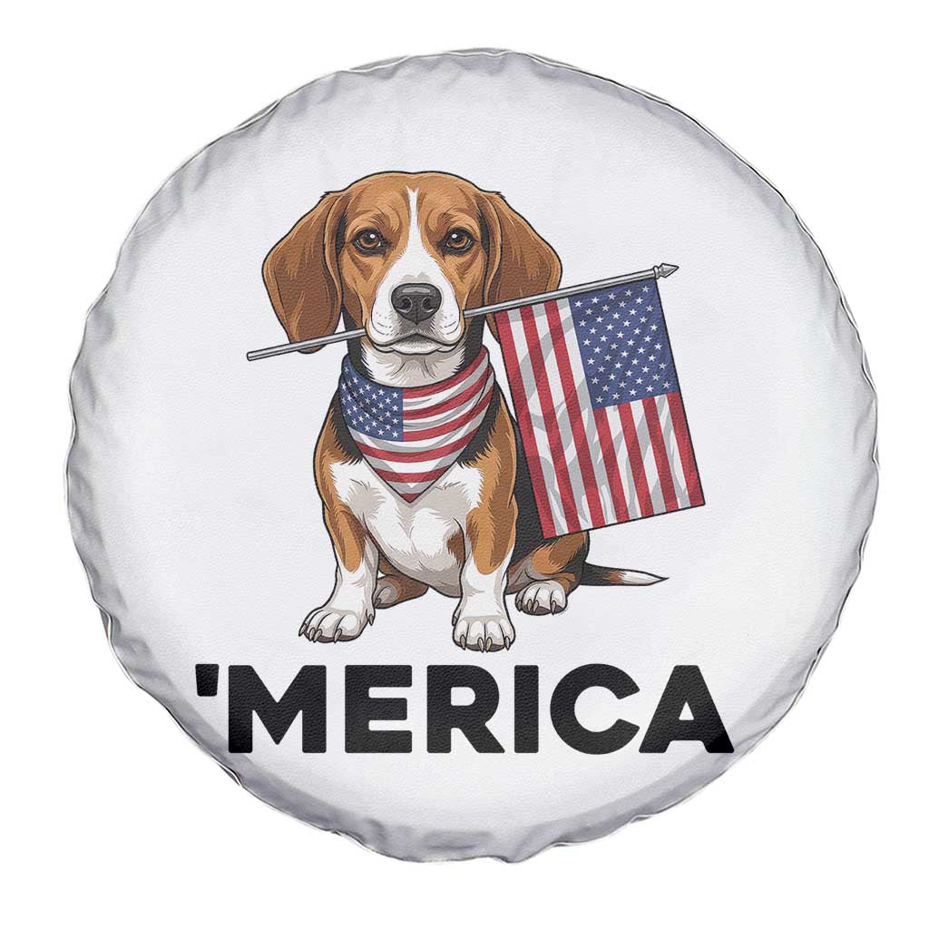 Patriotic Beagle Lover 4th Of July Dog Spare Tire Cover Merica Pride