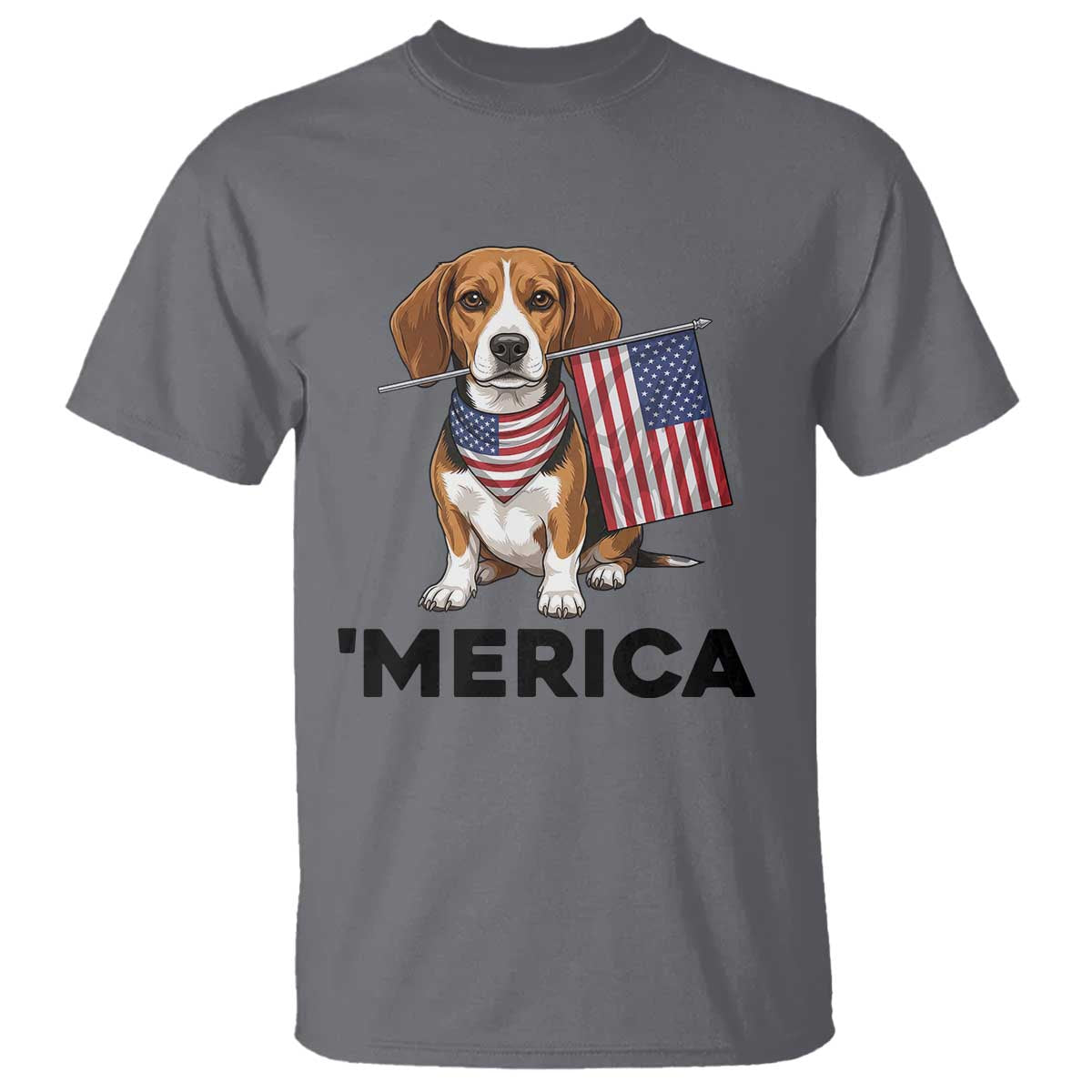 Patriotic Beagle Lover 4th Of July Dog T Shirt Merica Pride TS12 Charcoal Print Your Wear