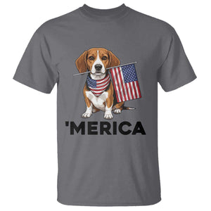 Patriotic Beagle Lover 4th Of July Dog T Shirt Merica Pride TS12 Charcoal Print Your Wear