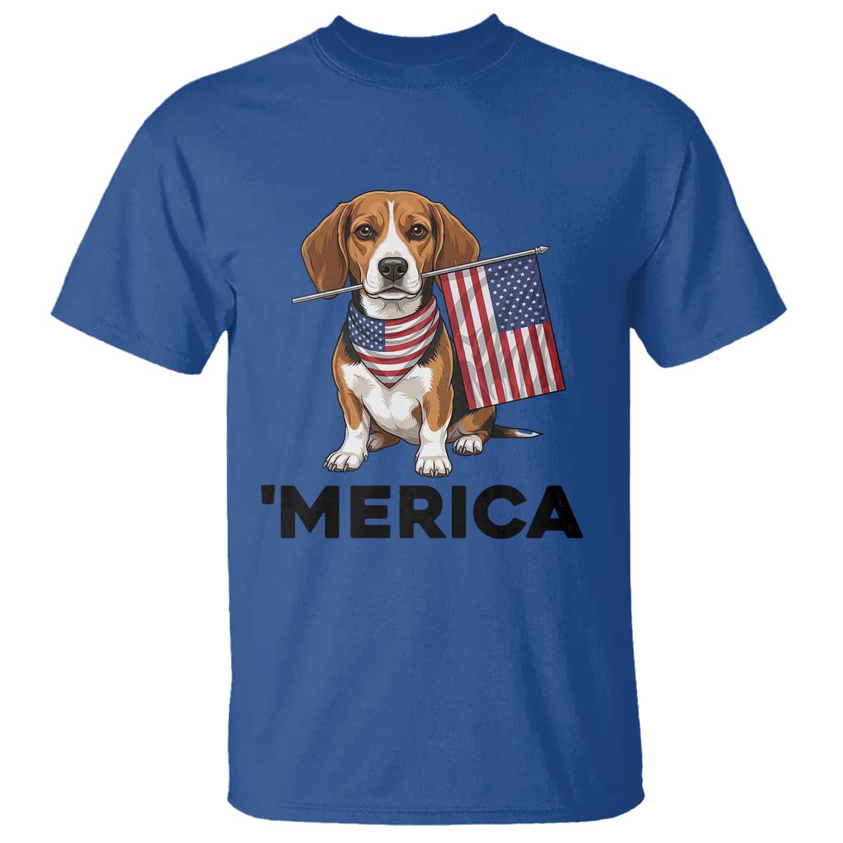 Patriotic Beagle Lover 4th Of July Dog T Shirt Merica Pride TS12 Royal Blue Print Your Wear