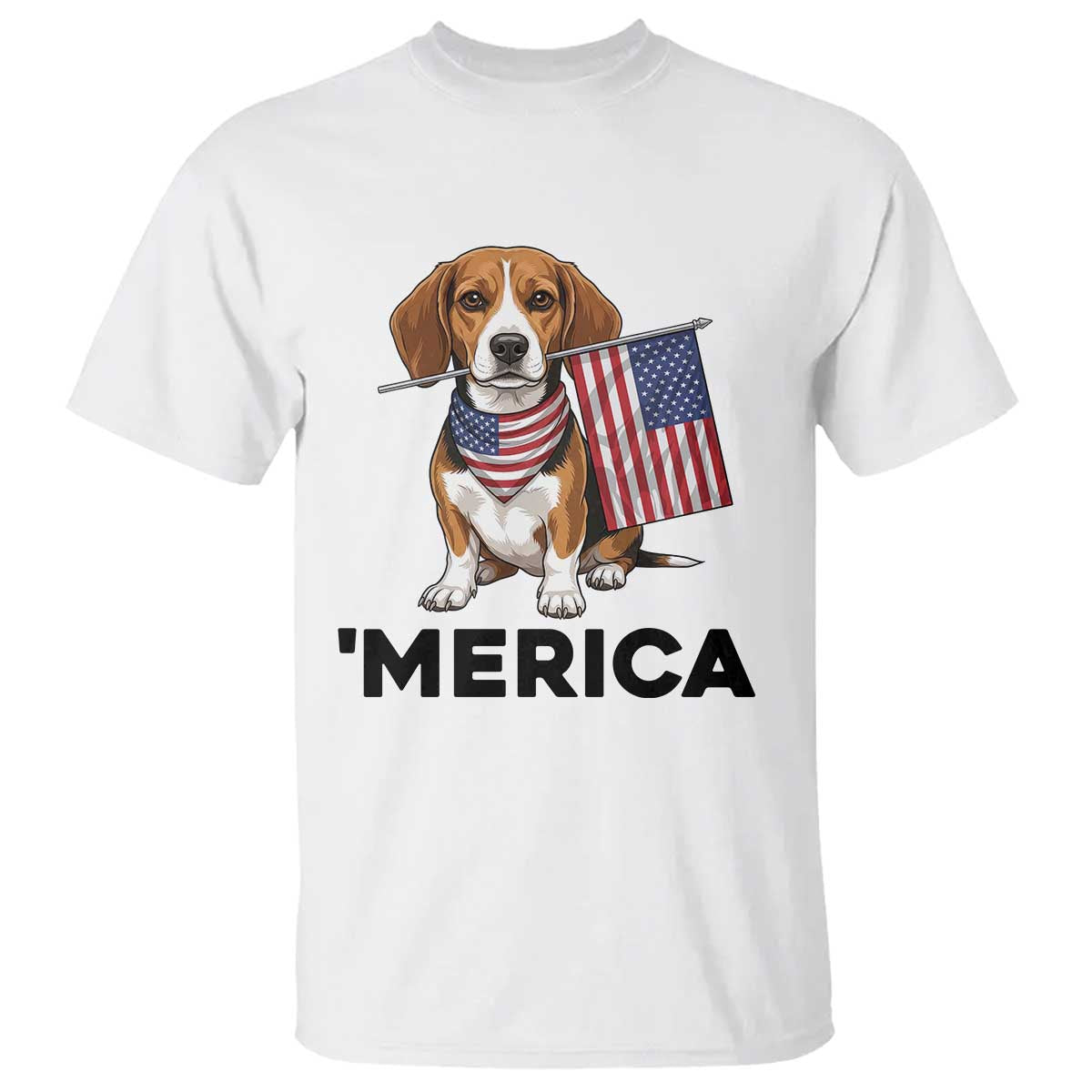Patriotic Beagle Lover 4th Of July Dog T Shirt Merica Pride TS12 White Print Your Wear