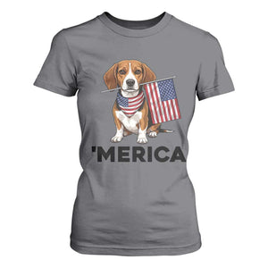Patriotic Beagle Lover 4th Of July Dog T Shirt For Women Merica Pride
