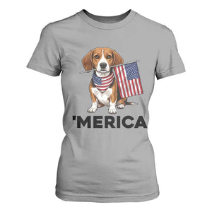 Patriotic Beagle Lover 4th Of July Dog T Shirt For Women Merica Pride