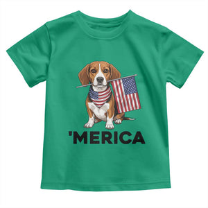 Patriotic Beagle Lover 4th Of July Dog Toddler T Shirt Merica Pride