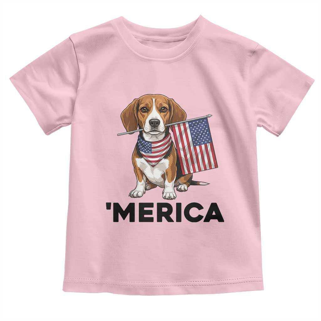 Patriotic Beagle Lover 4th Of July Dog Toddler T Shirt Merica Pride