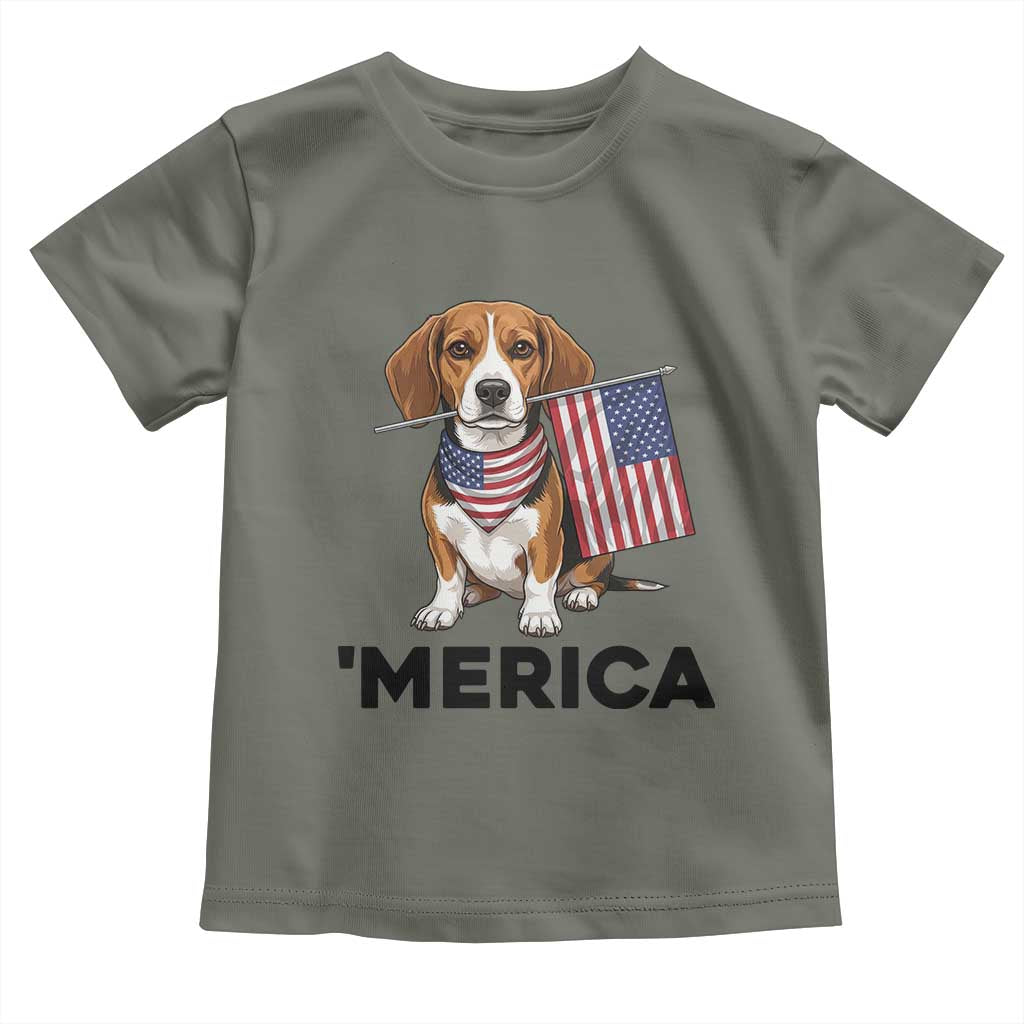 Patriotic Beagle Lover 4th Of July Dog Toddler T Shirt Merica Pride