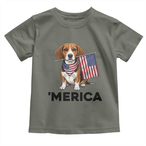 Patriotic Beagle Lover 4th Of July Dog Toddler T Shirt Merica Pride