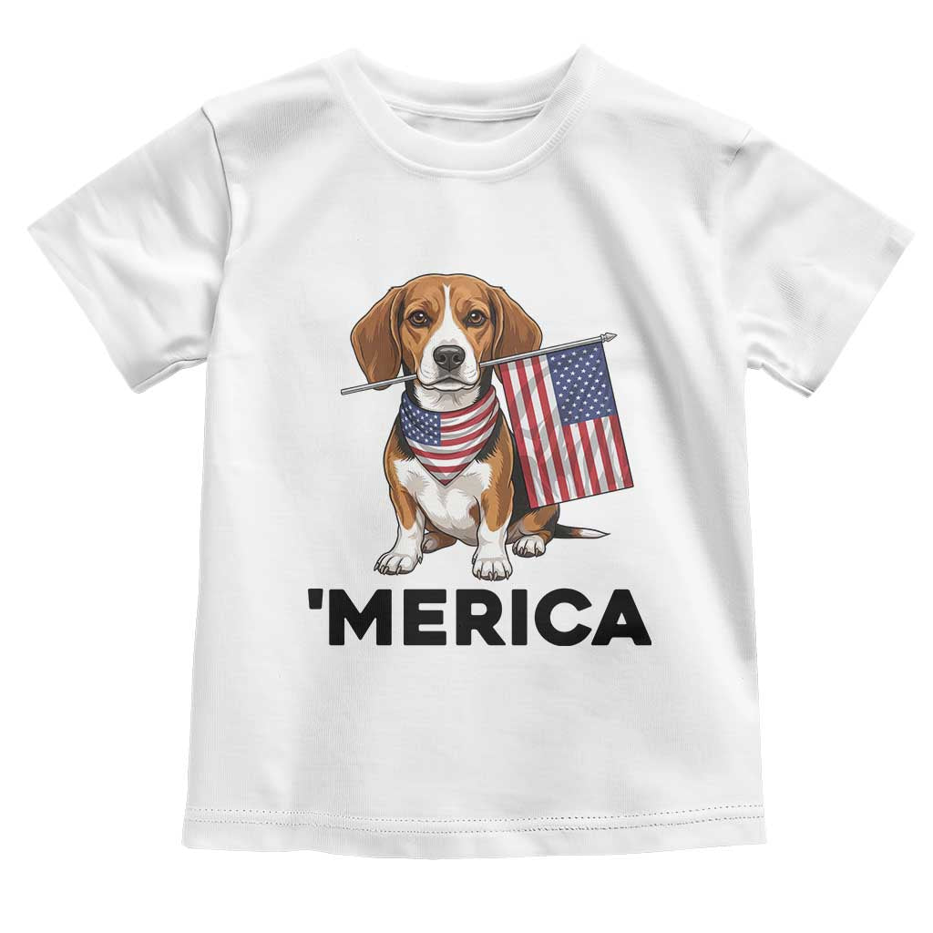 Patriotic Beagle Lover 4th Of July Dog Toddler T Shirt Merica Pride