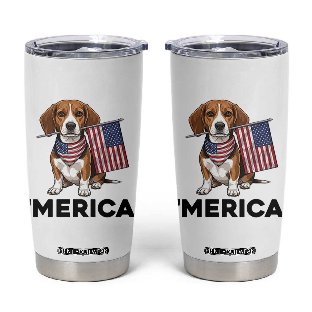 Patriotic Beagle Lover 4th Of July Dog Tumbler Cup Merica Pride