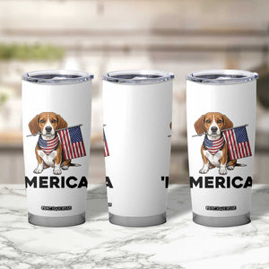 Patriotic Beagle Lover 4th Of July Dog Tumbler Cup Merica Pride