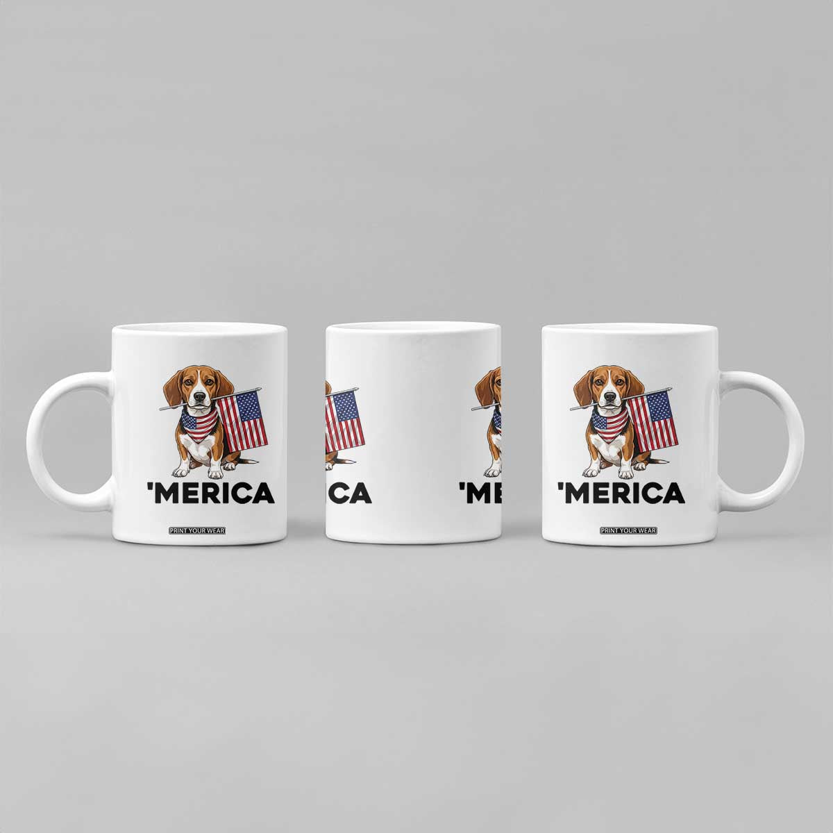 Patriotic Beagle Lover 4th Of July Dog Coffee Mug Merica Pride