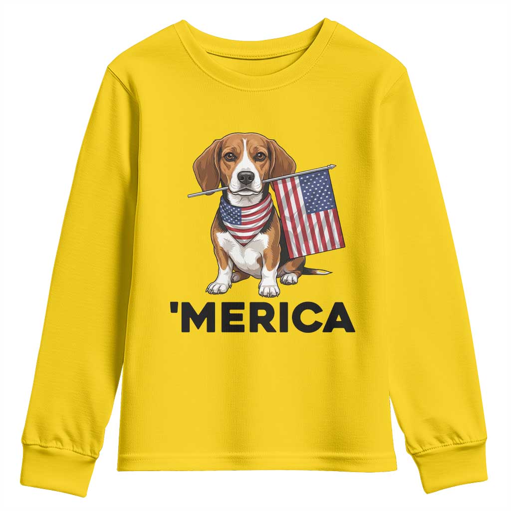 Patriotic Beagle Lover 4th Of July Dog Youth Sweatshirt Merica Pride