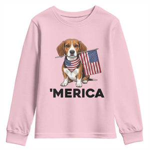 Patriotic Beagle Lover 4th Of July Dog Youth Sweatshirt Merica Pride